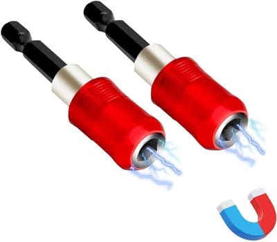Set van 2 Magnetische Bit Houder voor 1/4 Inch Hex Shank, Automatisch Sluitmechanisme, Duurzaam en Geschikt voor Elektrische Schroevendraaiers en Boormachines