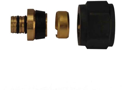 luxe adaptor 16x2,0 Eurok. mat zwart