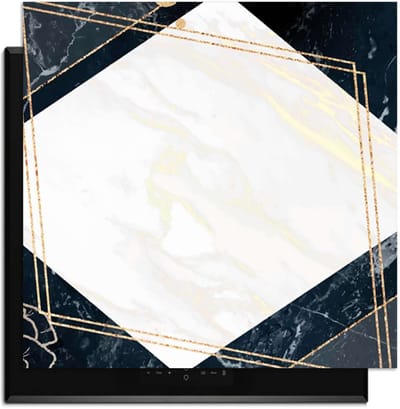 KitchenArt - Glamour Marble - Inductie Beschermer - 59x52 cm - Kookplaat Beschermer - Luxe Afdekplaat Inductieplaat - Anti-slip & Oprolbaar - Beschermmat Inductiekookplaat
