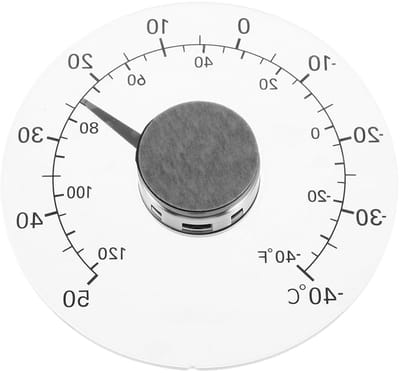 Waterdichte Thermometer - Temperatuurmeter Buiten - Binnenklimaat Meten - Met Plakstrip - 11 x 11 cm - Wit