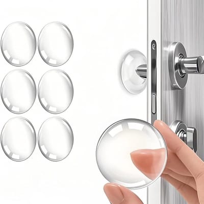 Siliconen Deurstoppers voor Wandbescherming, Zelfklevende Deurgrepen, Rubberen Stoppers, Set van 6 (4cm, Transparant) voor Extra Veiligheid en Bescherming