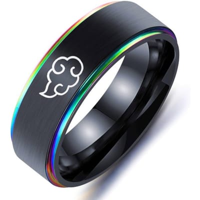 8mm Japanse Stijl Anime Cosplay Cloud Ringen Rvs Sieraden Voor Vrouwen Mannen Anime Fans Ring Sieraden 8 black