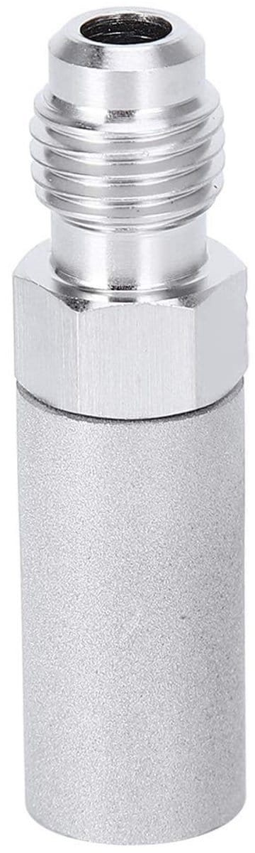 Allecto - Diffusie Zuurstofsteen - Bierbrouwaccessoires - 316 Roestvrij Staal - Zilver - Carbonaatsteen - Thuisbrouwen - 1/4 Inch