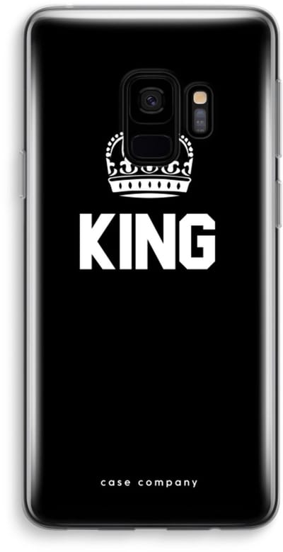 Case Company® - Hoesje geschikt voor Samsung Galaxy S9 hoesje - King zwart - Soft Cover Telefoonhoesje - Bescherming aan alle Kanten en Schermrand