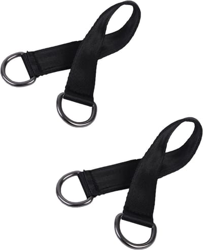 Hangende set riemen - Ophangbanden schommel - Tuin en recreatie - Zwaar belastbaar 440 lbs - 25 cm lengte - Zwart