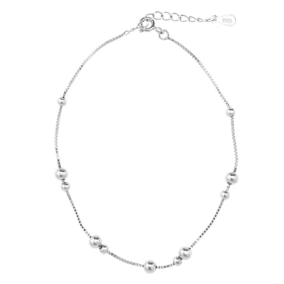 Allecto - Sterling Silver Anklet - 925 Ketting - Tijdloze Elegantie - 9 Inch - Verstelbare Enkelband - Perfect voor Vrouwen - Zilver