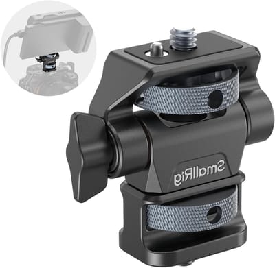 Verstelbare Camera Monitor Beugel met 360° Draaifunctie en 180° Kanteling, Inclusief 1/4"-20 Schroeven en Antikantelontwerp voor Ninja V en V+ Monitoren - 4886