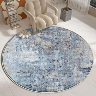 Licht Luxe Ronde Tapijten voor Woonkamer Modern Minimalistisch Slaapkamer Decor Tapijt Grote Oppervlakte Studiekamer Kleed Dik Antislip Vloermat 160*160cm