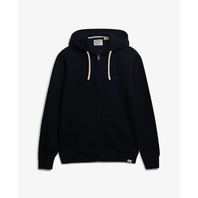 Superdry Monogram Geborduurde Zip Hoodie Blauw Grootte: S