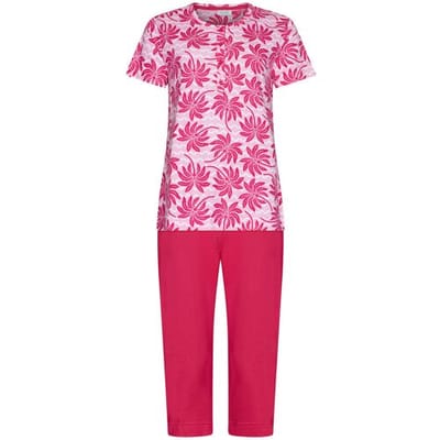 MyRebelle - Pyjama - Palm Springs - Bio Katoen - Roze - Knoopsluiting - Maat 36