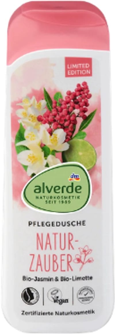 Alverde Naturkosmetik Douchegel Naturzauber | 1x 250 ml - Biologische Jasmijn & Limoen - Vegan Formule | Limited Edition 2026