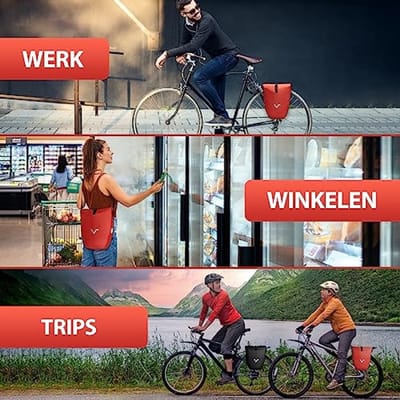 Ruime en Waterdichte Fietstas voor Bagagedrager - Met Reflectoren en Schouderriem