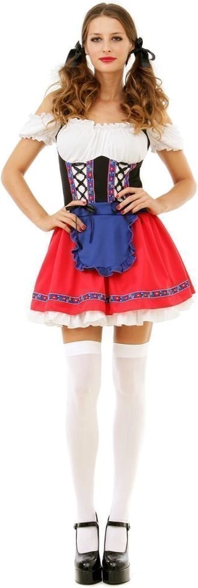 Partychimp Sexy Oktoberfest Dirndl Dames Stein Babe Oktoberfest Dames Carnavalskleding Dames Carnaval Kostuum Dames - Polyester - Maat S - Valt kort - Excl kousen
