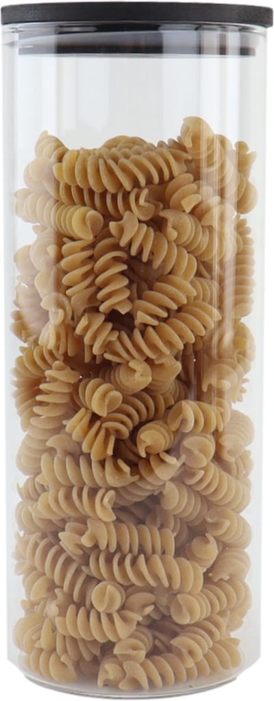 OTIX Voorraadpot - Glas met Deksel - 1050ml - Zwart - Hout - SERENITY