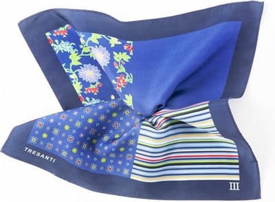 TRESANTI | YANIS I Zijden kleurrijke pochet blauw | Royal Blauw