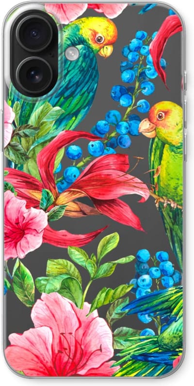 Case Company® - Hoesje geschikt voor iPhone 16 Plus hoesje - Papegaaien - Soft Cover Telefoonhoesje - Bescherming aan alle Kanten en Schermrand