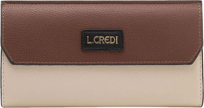 L.CREDI Portemonnee Olivette Flap Wallet Cream Multi Crème