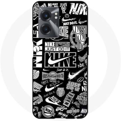 Coque - Nike - Realme V23 - Souple - Noir et blanc - Nike air logo, Nike Graffiti blanc