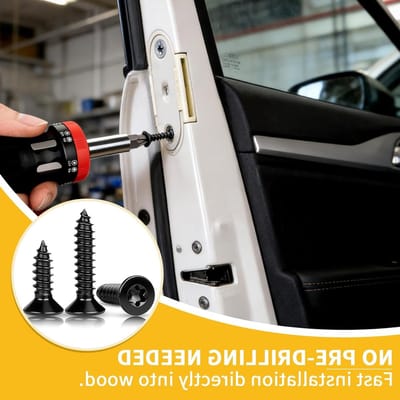 Torx houtschroeven M4 x 25mm - 80 stuks RVS 304 zwarte platte kop met volle draad voor akoestische panelen en houtbewerking