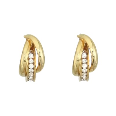 Behave - Oorbellen - Oorknoppen Dames - Goud-kleur - Transparante Kristal Steentjes - 1,5cm