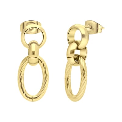 Lucardi Dames Goldplated oorbellen Eloise - Oorbellen - Cadeau - Staal - Goudkleurig