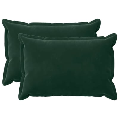 vidaXL - Kussensloop - 2 - st - HOUTEN - Donkergroen - 50 - x - 70 - cm - Fluweel