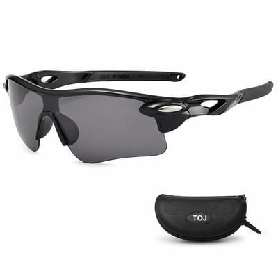 Fietsbril Met Hoes | Sportbril | Racefiets | Mountainbike | MTB | Sport Fiets Bril| Zonnebril | UV Bescherming | Zwart | Donkere Lens