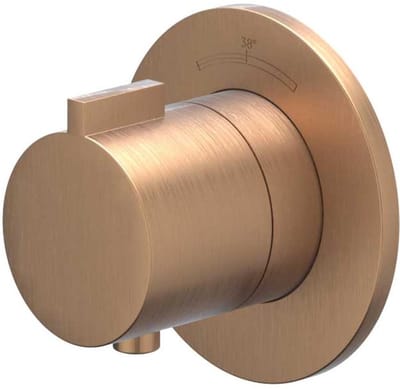 IVY Pact Afbouwdeel Inbouwthermostaat Symmetry met Rond Rozet - Geborsteld Mat Koper PVD