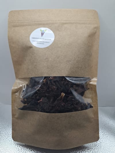 Zongedroogde Hibiscus bloemen / kruidenthee / Exotic Fruits of West Africa 125g