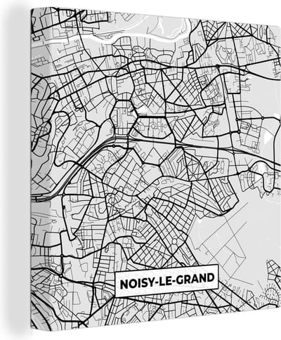 Canvas Schilderij Frankrijk - Noisy-le-Grand - Stadskaart - Plattegrond - Kaart - 20x20 cm - Wanddecoratie