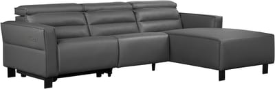 Carpari-Hoekbank - 1 Elec. Relax - Grijs PU