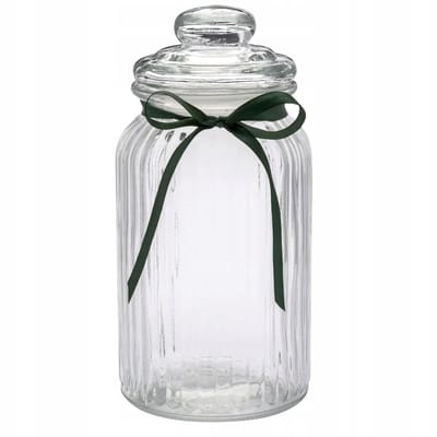Altom Design Glazen Pot met Strik - 1,25L voor Koffie, Thee & Kruiden