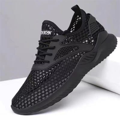 Heren en Dames Dezelfde Stijl Dad Schoenen Lente en Zomer Nieuw Ademend Mesh Herenschoenen Zachte Zool Antislip Veelzijdig Eenvoudige Casual Schoenen 44 black