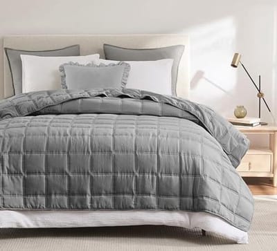 Zachte grijze spreideken 270 x 300 cm – Microvezel woondeken voor bed en bank – Oeko-Tex gecertificeerd