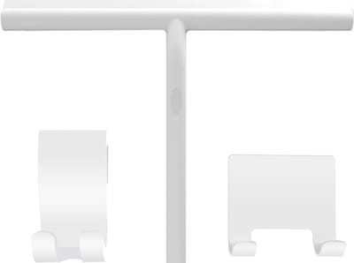Famanu - Witte multifunctionele siliconen raamtrekker met 2 haken, 33 inch