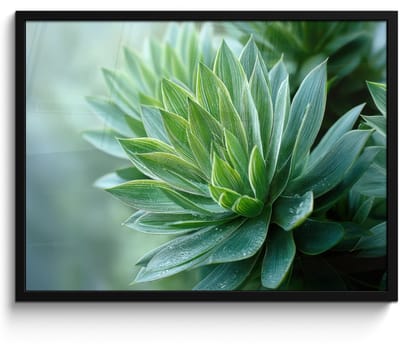 Poster in lijst - Fotolijst 80x60 cm - Posters - Blad - Plant - Groen - Textuur - Posterlijst zwart - Decoratie - Wanddecoratie woonkamer - Muurdecoratie slaapkamer