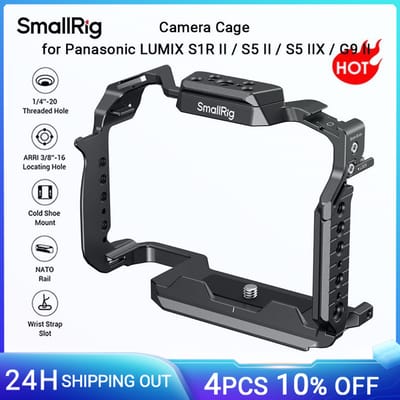 SmallRig S1R II kooi voor Panasonic LUMIX S1R II / S5 II / S5 IIX / G9 II met HawkLock Quick Release met Arca-Swiss bodemplaat 4902 4902
