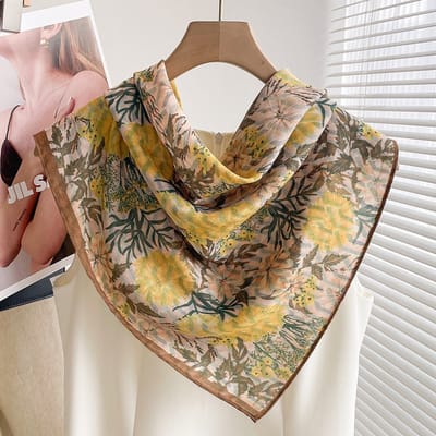 Sjaal vierkante sjaal van 70x70 cm voor dames - Landelijke stijl - Nekbeschermende sjaal - Dunne driehoekige hoofdsjaal/sjaal-Stijl 15
