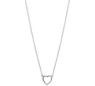 YO&NO - Ketting - Zilver - Anker - Hart - 1,3mm - 41 + 4cm - Sieraden vrouw - Gerhodineerd - Zilver 925