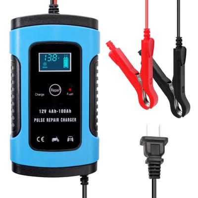 Chargeur de batterie de voiture entièrement automatique 12V 6a, charge rapide intelligente, chargeur de réparation d'impulsion humide 2