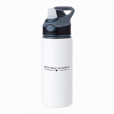 Hacebo® - Beste nicht ter wereld waterfles met rietje zwart - Nicht - niece - leuk cadeau voor je nicht - water fles - 650ML