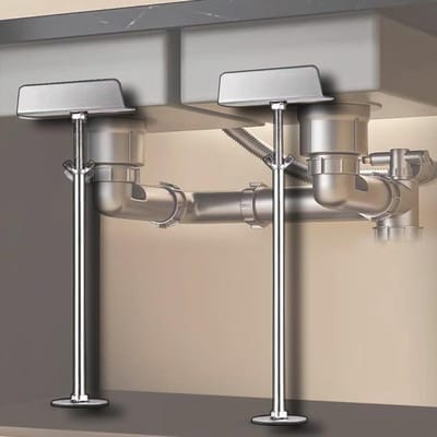 Steunpaal gootsteen - Reparatieset frame - Onderbouw verstevigen - Intrekbaar zonder boren - 35-69 cm - Metaal
