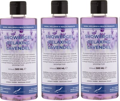 Douchegel Relaxing Lavendel 500 ml - met klepdop - set van 3 stuks - Showergel