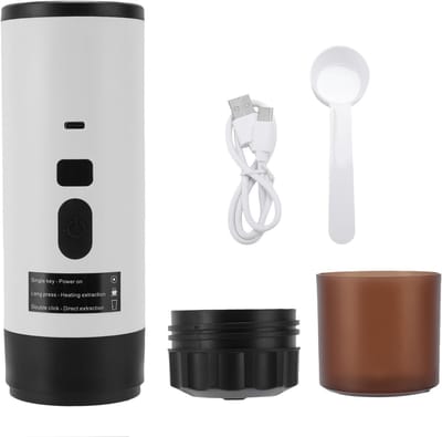 Draagbaar Koffiezetapparaat - Capsule Machine - Koffie Maken - Automatische Verwarming - 27x8x8 cm - Zwart