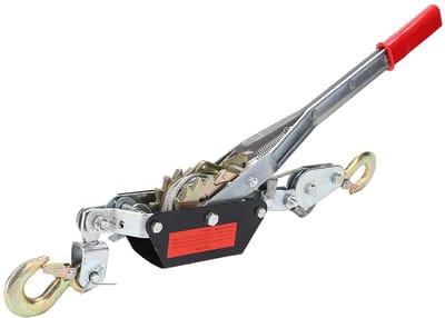 Krachtkabeltrekker - Handtakel - Zware Lasten Verplaatsen - Dubbel Haak Systeem - 2 Ton Capaciteit - Zilver