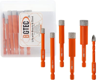 Diamantboren Set voor Graniet, Marmer en Keramische Tegels - 5 Stuks met Quick Change Hex Schacht