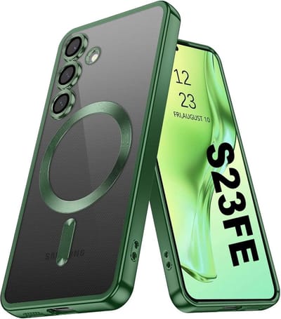 TG Techgrip - Hoesje Geschikt voor Samsung S23FE Magsafe Compatible - Back Cover Hoesje met ingebouwde 9H HD camera glas bescherming - Groen Hoes Geschikt voor Samsung Galaxy S23 FE