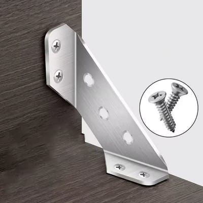 FSW-Products - 4 Stuks Hoekbeugels - Hoekverbinder - Hoekanker - Plankdrager - Kastplankdrager - Hoekbeugel RVS