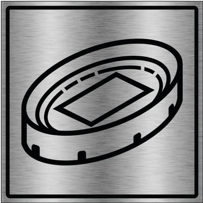 Stadion bord - gecoat brushed aluminium | 10 x 10 cm