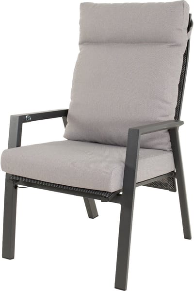 Hochlehner Malik zwart Stapelstoel - Zwart-Grijs - Verstelbare Loungefauteuil - Set van 2 - 65x75x105cm (BxDxH).
